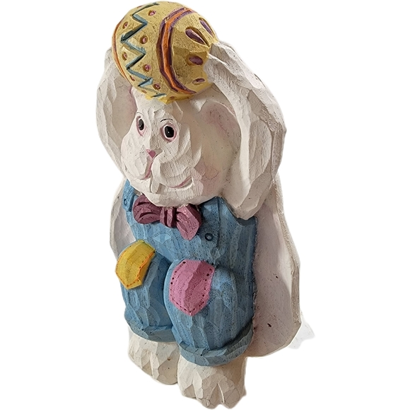 Easter Bunny Figurine with Colorful Egg - Picture 4 of 6
